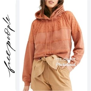Free People, PIPER PIECED CROP HOODIE